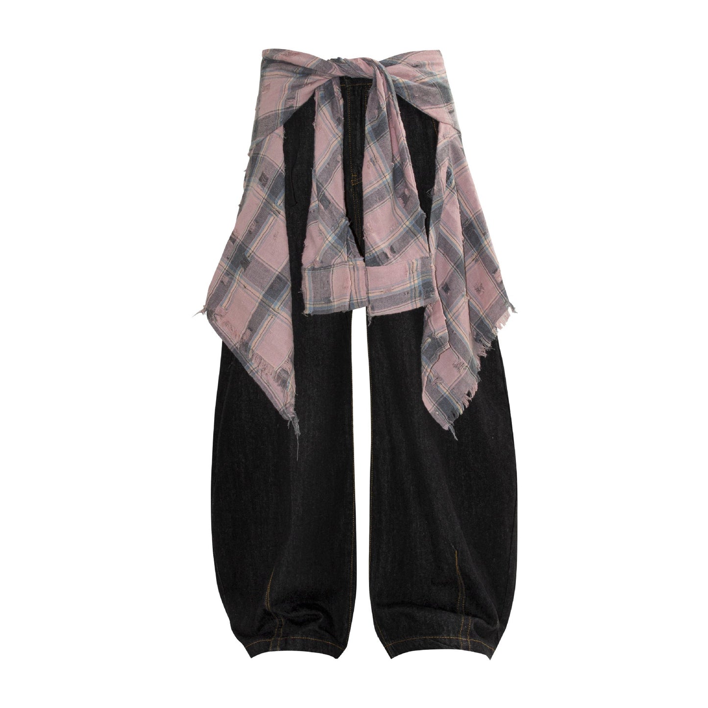 Deconstructed Design Loose Wide-Leg Jeans
