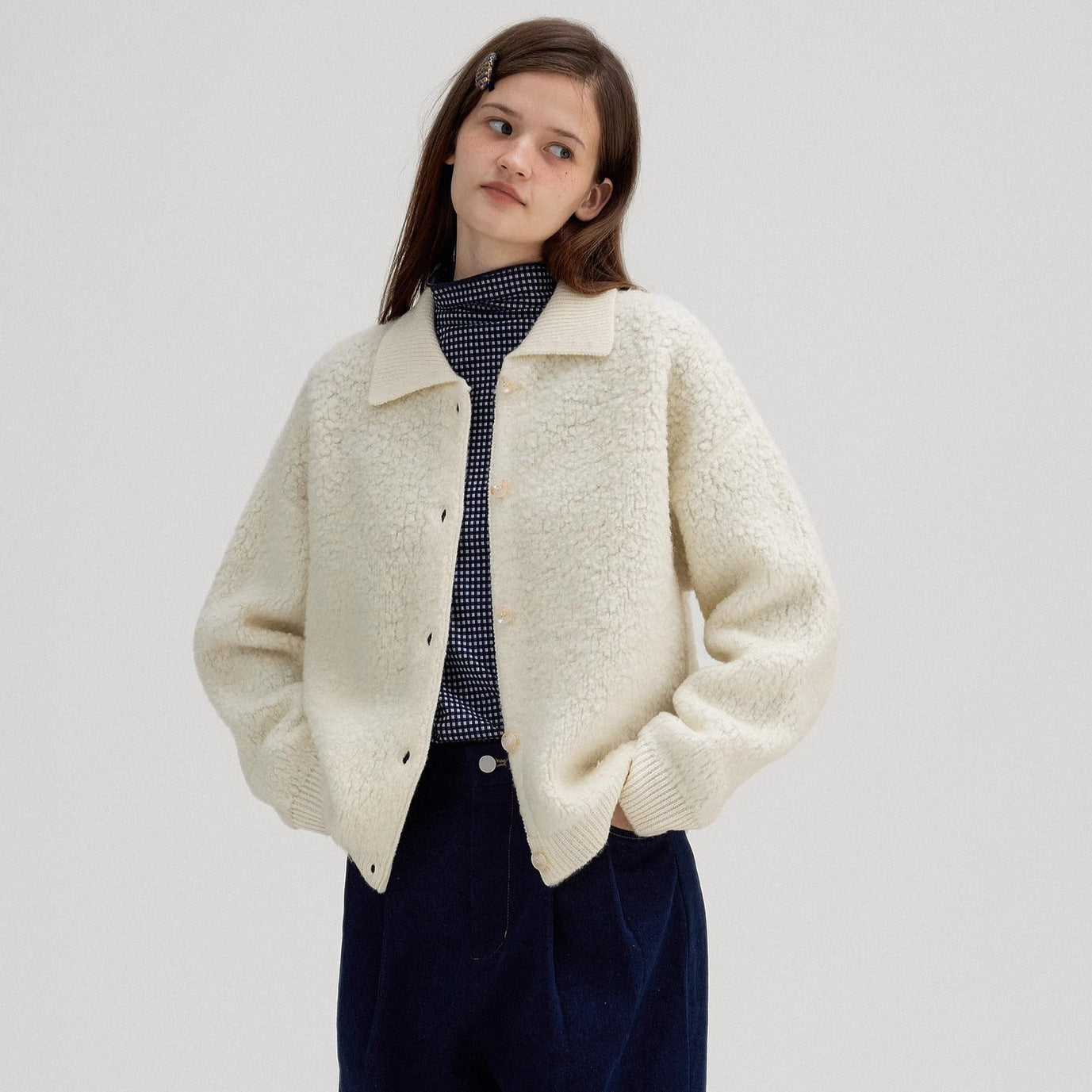 Women's Elegant Warm Thick Lamb Fur Coat
