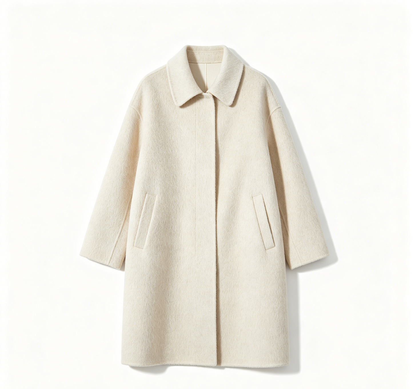 Cream Wool Oversized Cocoon Coat