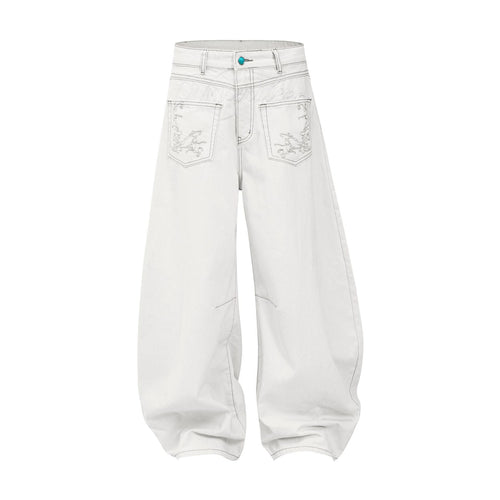 Loose Knife Cut Jeans