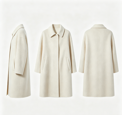 Cream Wool Oversized Cocoon Coat
