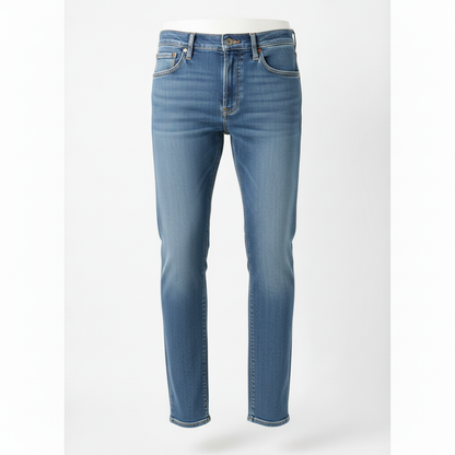 Slim Straight Denim Jeans - Light Blue