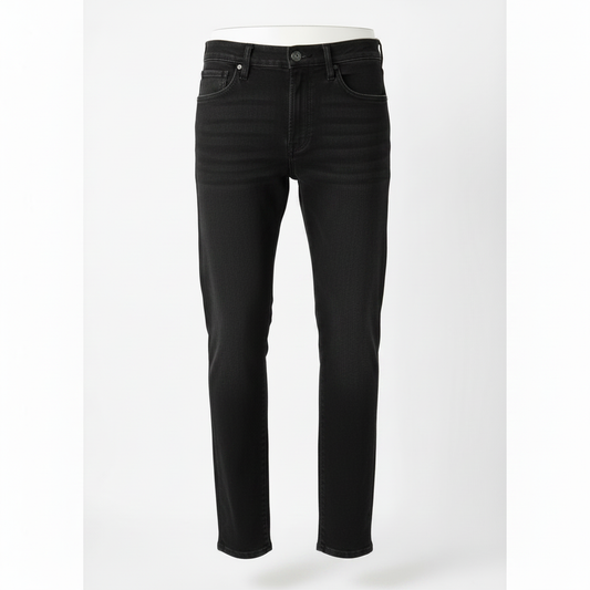 Slim Straight Denim Jeans - Black