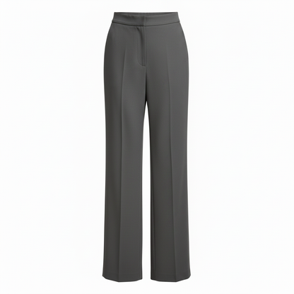 High Waist Wide Leg Tailored Trousers - Charcoal Grey